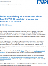 Delivering midwifery intrapartum care where local COVID-19 escalation protocols are required to be enacted